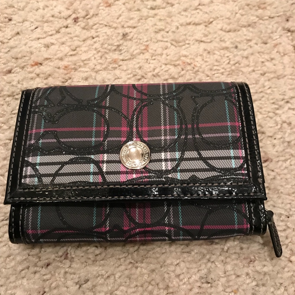 Coach tartan plaid wallet
